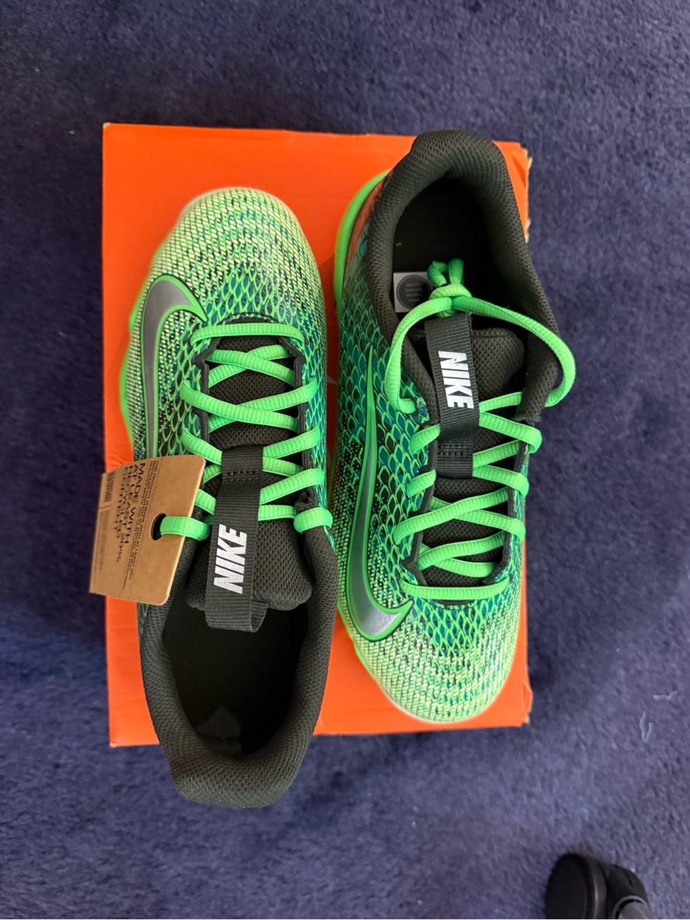 Nike Green and Black Kids' Vapor 3 Football Cleats